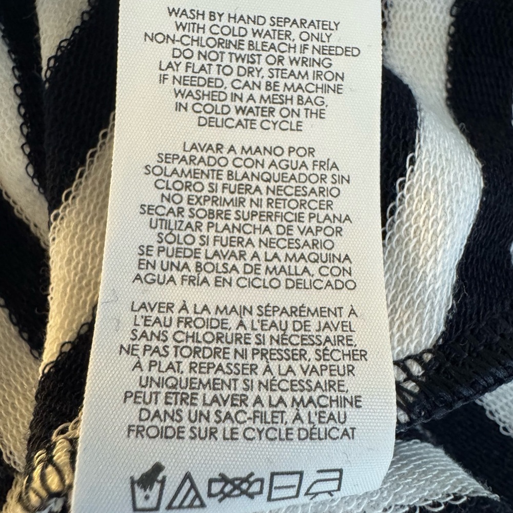 NWOT Cabi Illusion Tee. Navy/white striped. Size Large. - Picture 9 of 9